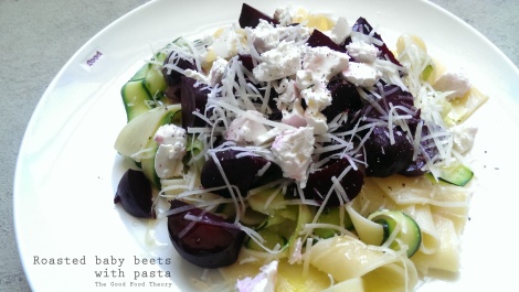 Roasted baby beets with pasta